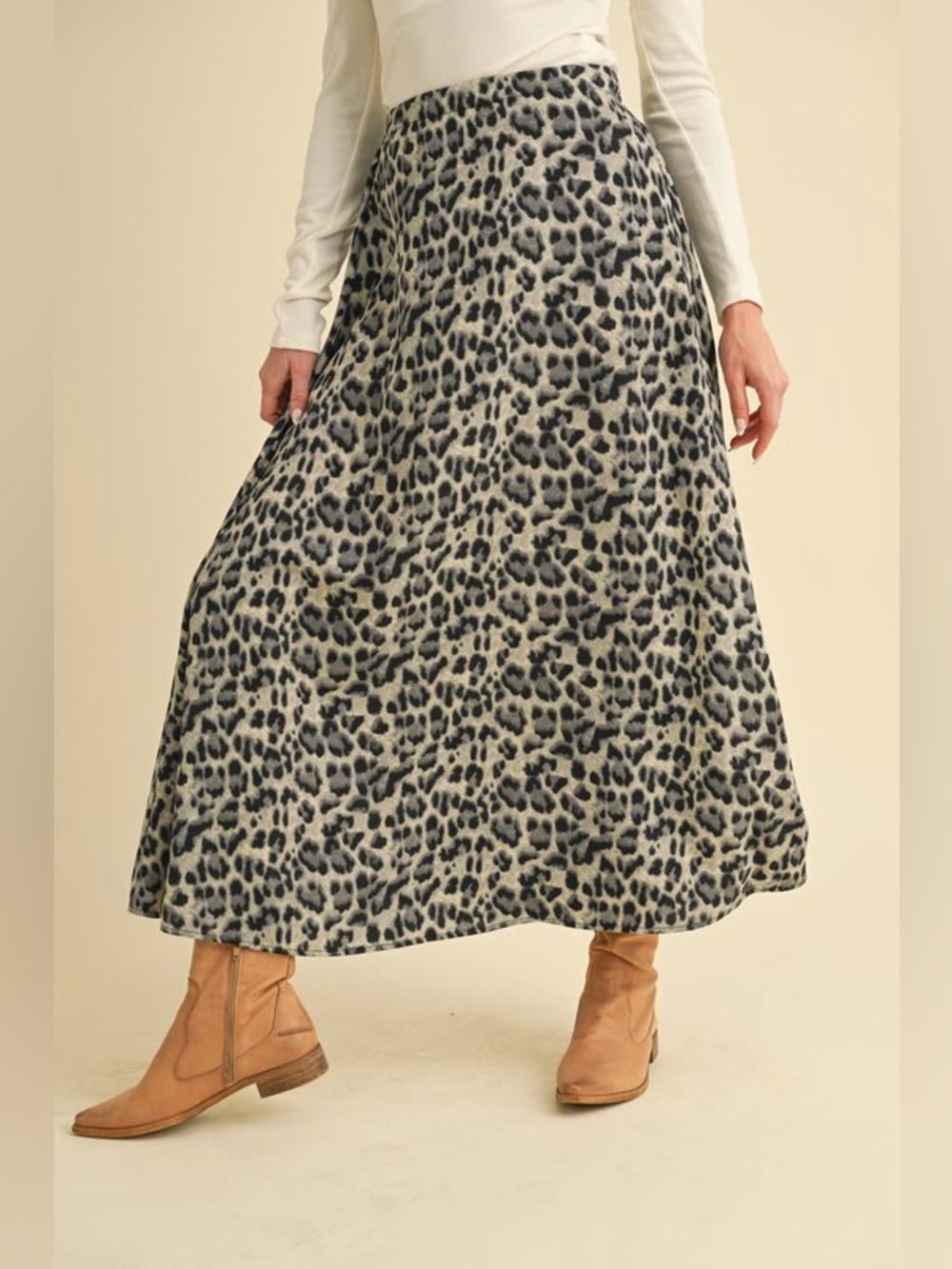 Aemi+Co Leopard Midi Skirt